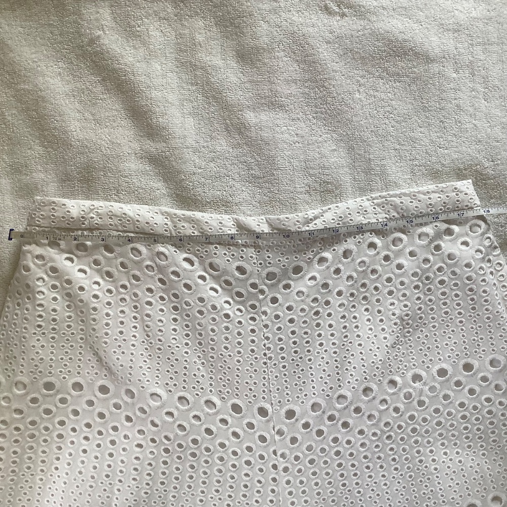 NATORI Round Eyelet Wide Leg Pants White SZ XL - Picture 16 of 16